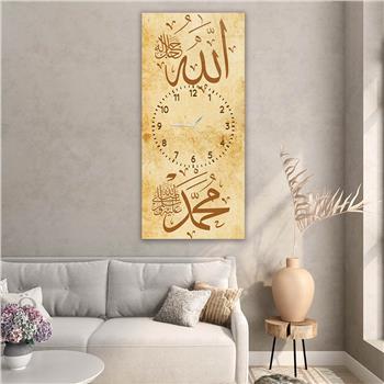 Vertikales Religionenthema bedrucktes Glas mit Uhr in der Mitte 002