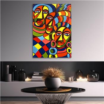 Dikey Sanat Temalı Cam Tablo 391