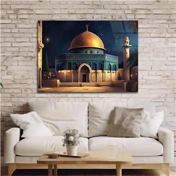 Yatay Dini Temalı Cam Tablo 166