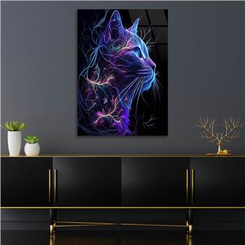 Dikey Sanat Temalı Cam Tablo 432