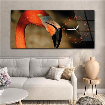 Horizontal bedrucktes Glas mit Kunst und Naturthema und einer Uhr an der Seite 039