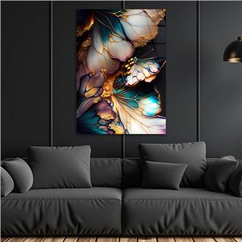 Dikey Sanat Temalı Cam Tablo 371