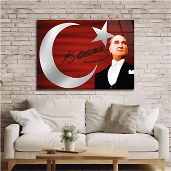 MUSTAFA KEMAL ATATÜRK GÖRSELLİ CAM TABLO