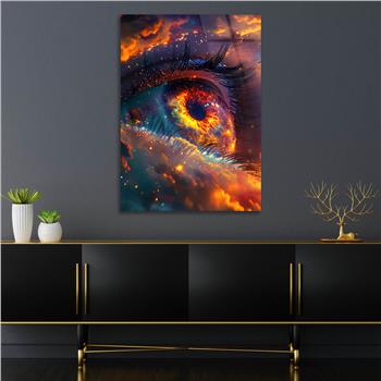 Dikey Sanat Temalı Cam Tablo 467