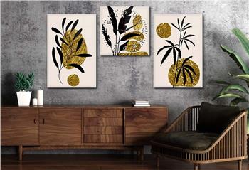 SANAT TEMALI CAM TABLO SAAT SETİ 