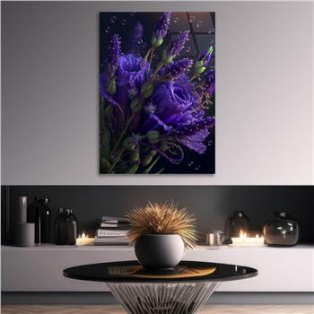 Dikey Sanat Temalı Cam Tablo 424