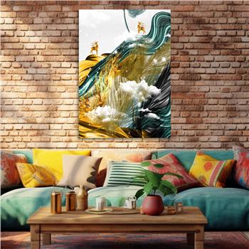 Dikey Sanat Temalı Cam Tablo 340