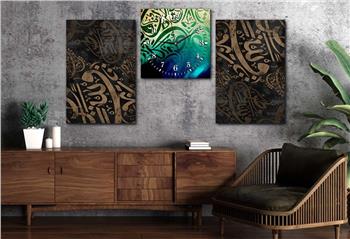 Kunst Thematisches 2-teiliges bedrucktes Glas und Uhrenset