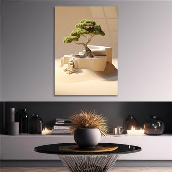 Dikey Doğa Temalı Cam Tablo 400