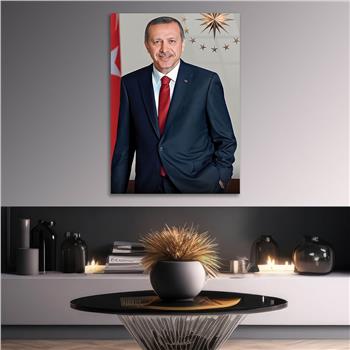 Cumhurbaşkanı Recep Tayyip Erdoğan GÖRSELLİ  CAM TABLO