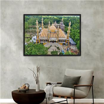 لوحة زجاجية ديني مع اطار ألمنيوم