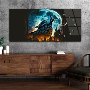 Horizontal bedrucktes Glas mit Nationenthema und einer Uhr an der Seite 022