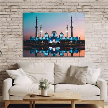 Yatay Dini Temalı Cam Tablo 180