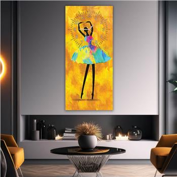 Vertikales bedrucktes Glas Kunst und Naturthema mit Uhr Oben  059