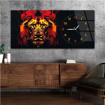 Yatay Saatli Yandan Sanat Temalı Cam Tablo 351