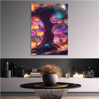 Dikey Sanat Temalı Cam Tablo 466