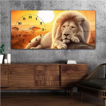 Yatay Saatli Yandan Sanat Temalı Cam Tablo 340