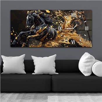 Yatay Saatli Yandan Sanat Temalı Cam Tablo 311