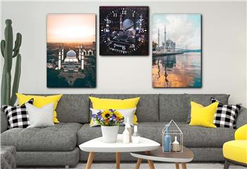 Ensemble de Tableaux et d’horloge 2 pièce sur le thème religieux