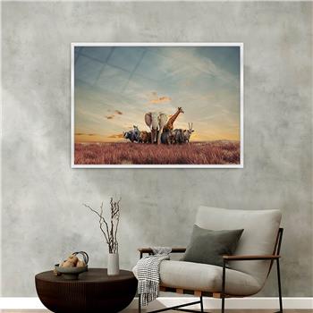 bedrucktes Glas mit Aluminiumrahmen und Natur Themen 