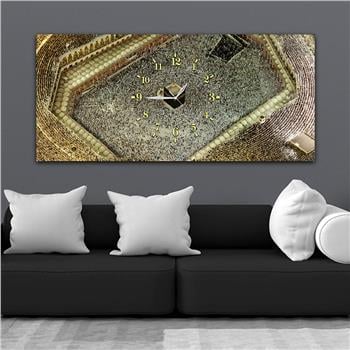 Tableau en verre à thème religieux avec horloge centrale horizontale  110