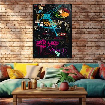 Dikey Sanat Temalı Cam Tablo 536