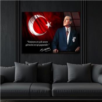 Yatay Vatan Temalı Cam Tablo 160