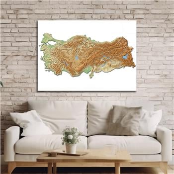 TÜRKİYE HARİTASI TEMALI CAM TABLO 