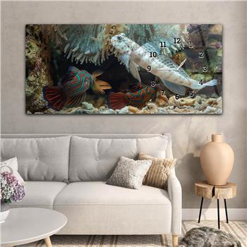 Yatay Saatli Yandan Sanat ve Doğa Temalı Cam Tablo 203