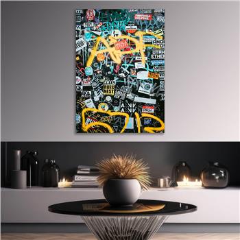 Dikey Sanat Temalı Cam Tablo 512