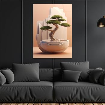 Dikey Doğa Temalı Cam Tablo 399