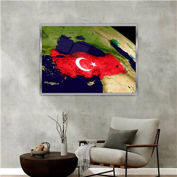 Aluminum-Framed National-Themed Tempered Glass Wall Art 075