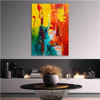 Dikey Sanat Temalı Cam Tablo 566