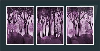 Alüminyum Çerçeveli Sanat Temalı 3lü Set MDF Tablo 0032