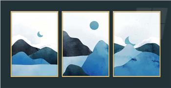 Alüminyum Çerçeveli Sanat Temalı 3lü Set MDF Tablo 0022