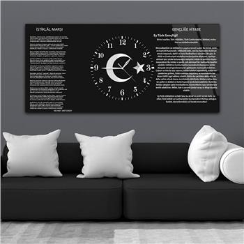 Horizontal bedrucktes Glas mit Nationenthema und einer Uhr in der Mitte 004