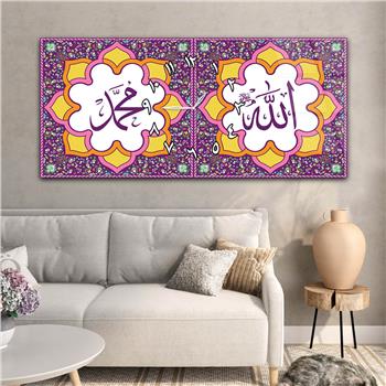 Tableau en verre à thème religieux avec horloge centrale horizontale  042