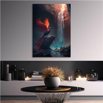 Dikey Sanat Temalı Cam Tablo 325