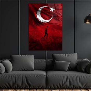 Dikey VatanTemalı Cam Tablo 152