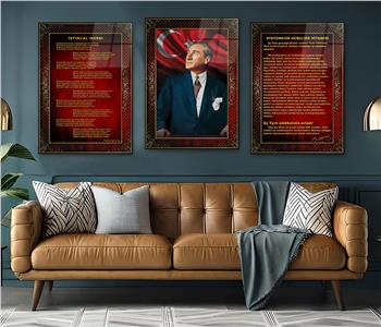  3lü Set VatanTemalı Cam Tablo 17