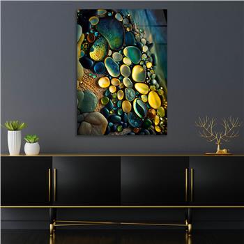 Dikey Sanat Temalı Cam Tablo 470