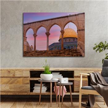 Religiöses Thema auf bedrucktem Glas