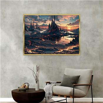 Aluminium Omlijste Natuur Thema Geharde Glasschilderij 060