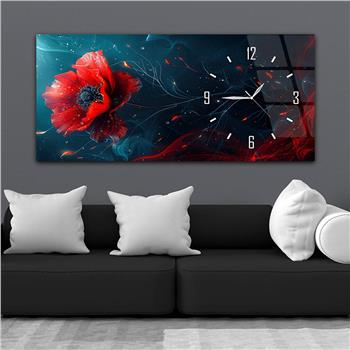 Yatay Saatli Yandan Sanat Temalı Cam Tablo 260