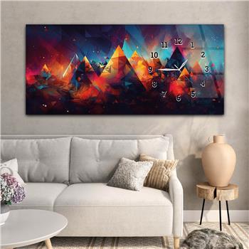 Yatay Saatli Yandan Sanat ve Doğa Temalı Cam Tablo 207