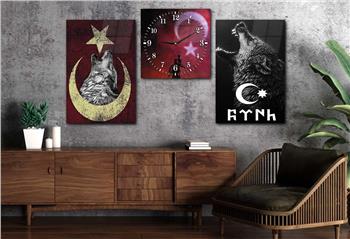 Nation Thematisches 2-teiliges bedrucktes Glas und Uhrenset