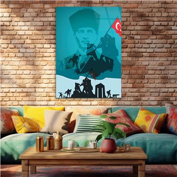 Dikey VatanTemalı Cam Tablo 159