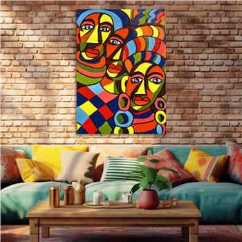 Dikey Sanat Temalı Cam Tablo 391