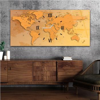 Yatay Saatli Ortadan Sanat Temalı Cam Tablo140