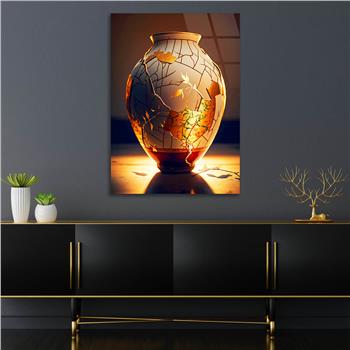 Dikey Sanat Temalı Cam Tablo 481